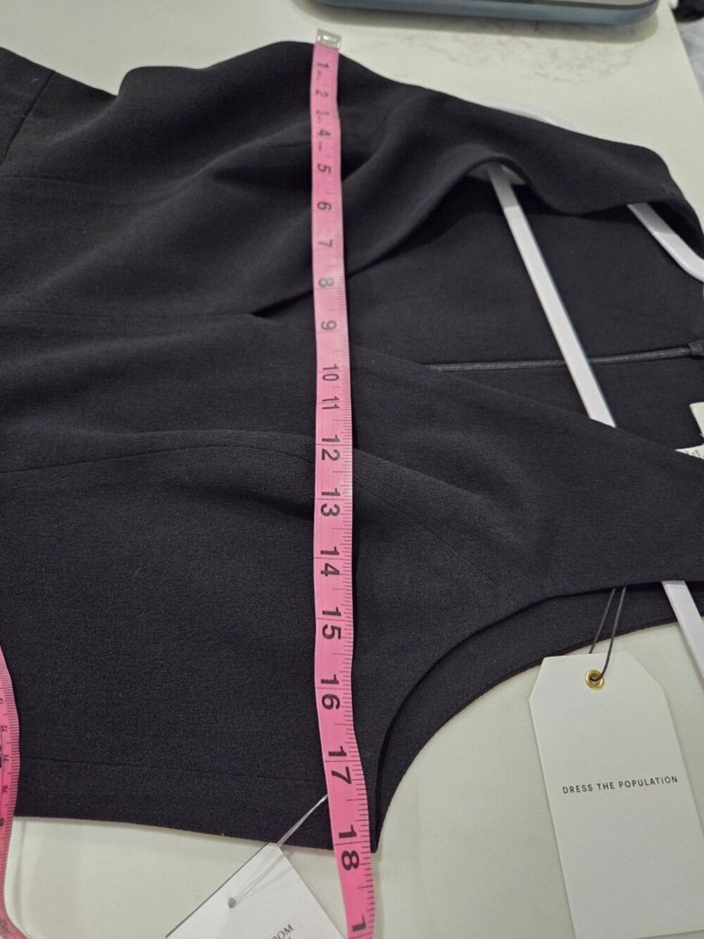 Dress The Population Catalina Crepe VNeck Black Fit & Flare Cocktail Dress L NWT - Picture 12 of 13